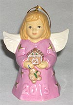 2013 Angel With Gingerbread House - Sweet Lilac Angel Bell